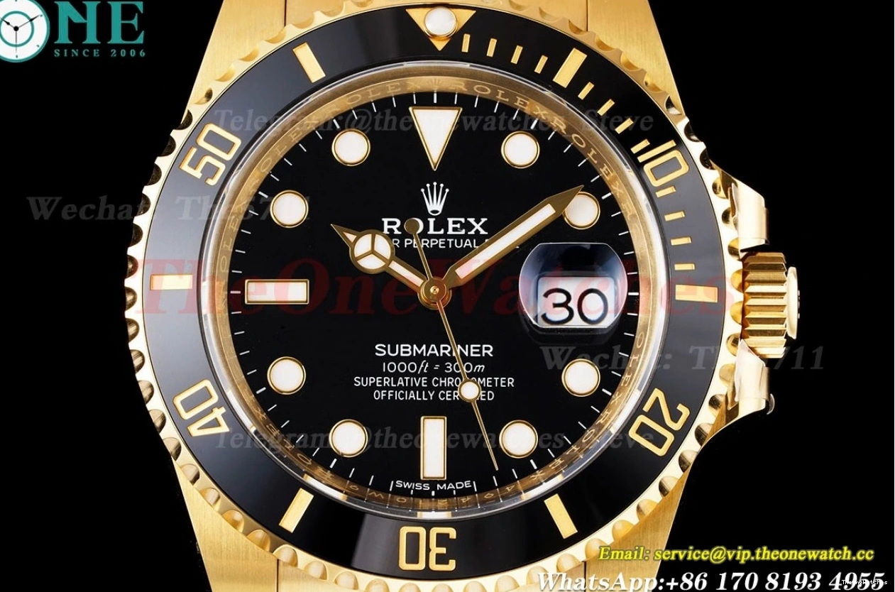 Black YG Clean 40mm Dot YG 116618LN VS3135 Submariner 0112